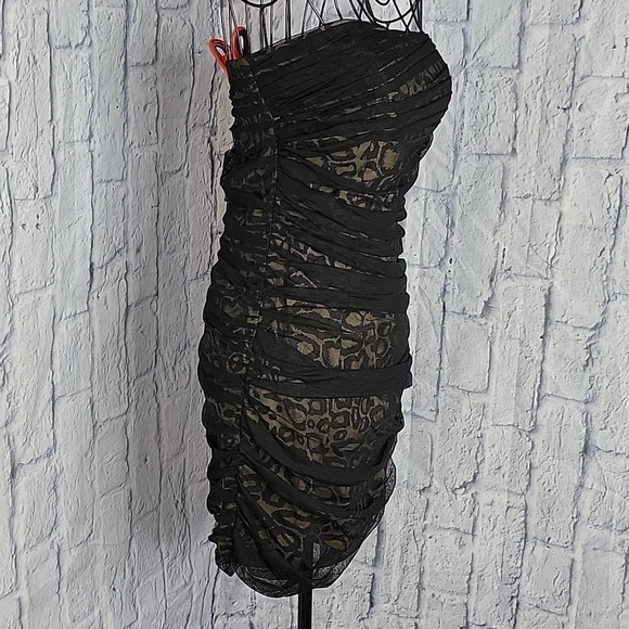 ARMANI EXCHANGE Strapless‎ Leopard Print Dress Size 6 - Picture 4 of 7